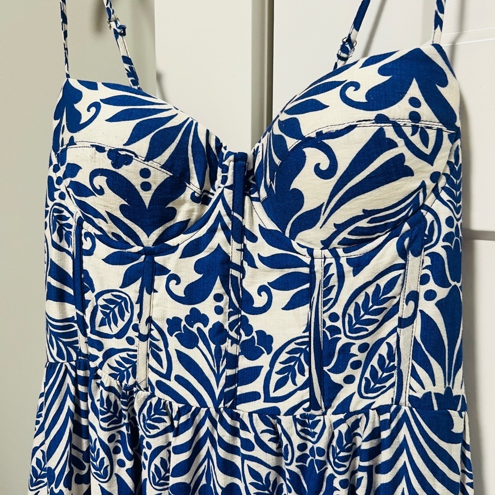 TCEC Blue and White Textured Dress - Picture 3 of 4